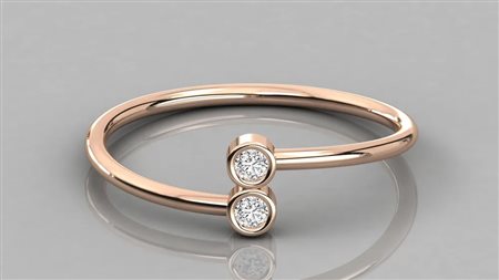 ANELLO IN ORO ROSA 14K CON DIAMANTE DA 0,06 CT CERTIFICATO GEMMOLOGICO ALLEGATO - DOC-0037859-0036