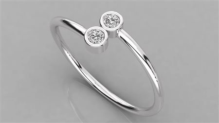 ANELLO IN ORO BIANCO 18K CON DIAMANTE DA 0,06 CT CERTIFICATO GEMMOLOGICO ALLEGATO - DOC-0037859-0025