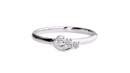 ANELLO IN ORO BIANCO 14K CON DIAMANTE DA 0,04 CT CERTIFICATO GEMMOLOGICO ALLEGATO - DOC-0036341-0024