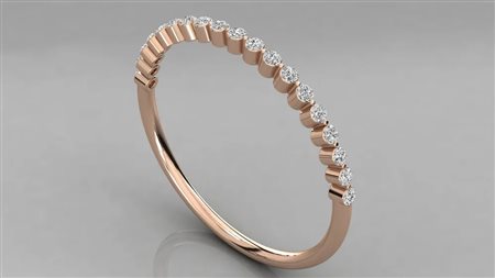 ANELLO IN ORO ROSA 14K CON DIAMANTE DA 0,12 CT CERTIFICATO GEMMOLOGICO ALLEGATO - DOC-0036850-0036