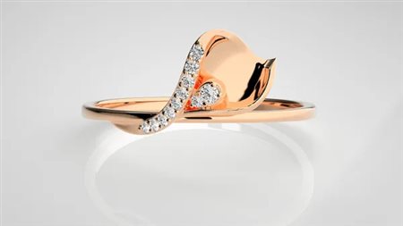ANELLO IN ORO ROSA 14K CON DIAMANTE DA 0,02 CT E ACCENTI CERTIFICATO GEMMOLOGICO ALLEGATO - DOC-0023891-0036