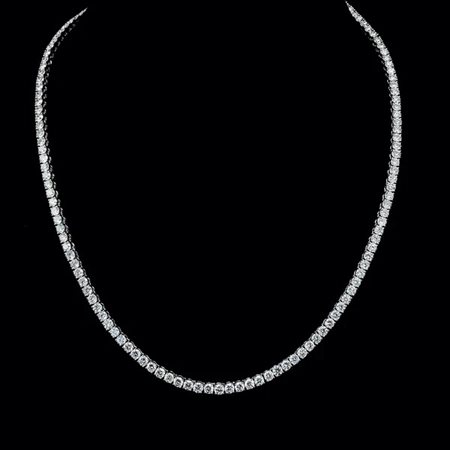 COLLANA TENNIS IN ORO BIANCO 14K CON 143 DIAMANTI LAB GROWN 10.90 CT (41 CM) - DOC-0039325-0002