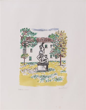 ORFEO TAMBURI (1910-1994) Senza Titolo Acquaforte colorata a mano Foglio cm...