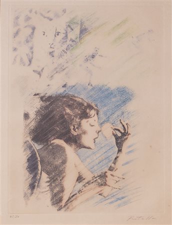 MIMMO ROTELLA (1918-2006) Senza Titolo Acquaforte Cm 38x28 Firma a matita in...