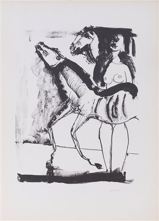 BRUNO CASSINARI (1912-1992) Senza Titolo Litografia Cm 54x39 Firma a matita...