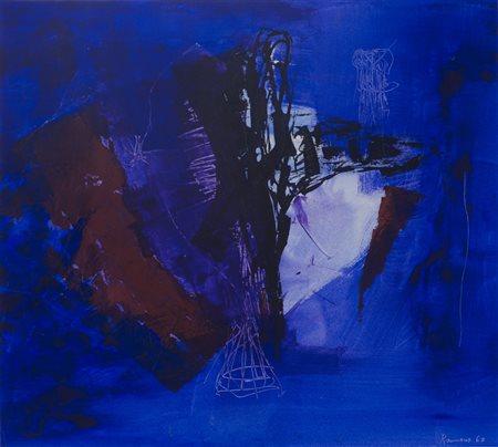 MARIALUISA DE ROMANS (1923)Senza Titolo, 1960 Olio su cartoncinoCm 41x46Firma...