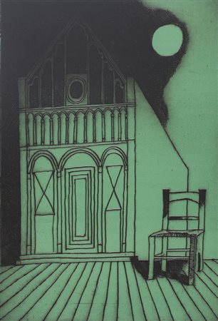 FRANCO GENTILINI (1909-1981)Cattedrale V Acquaforte acquatintaFoglio cm...