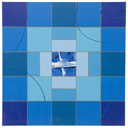 DIEGO RACCONI (1968)Punto di equilibrio blu, 2014/2015 Tecnica mista su...