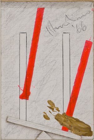 ALDO MONDINO (1938-2005)Senza Titolo, 1966 Tecnica mista e applicazioni su...