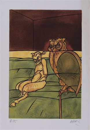 VALERIO ADAMI (1935)Senza Titolo LitografiaCm 60x45Firma a matita in basso a...