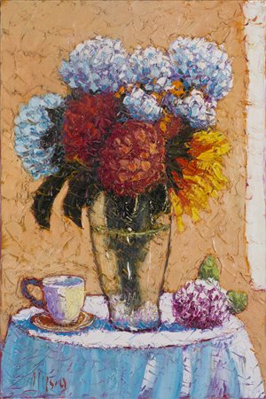 ROBERTO MASIA (1958)Natura Floreale Olio su telaCm 60x40Firma in basso a...