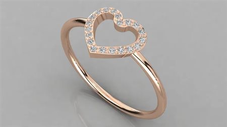 ANELLO ORO ROSA 14K CON DIAMANTI 0.07 CT - DOC-0038144-0036