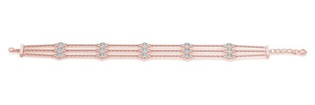 BRACCIALE A CATENA IN ORO ROSA 10K E DIAMANTI (0.45 CT) - DOC-0034477-0001