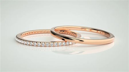 FEDE NUZIALE IN ORO ROSA 14K CON DIAMANTE DA 0,20 CT DOC-0024571-0036