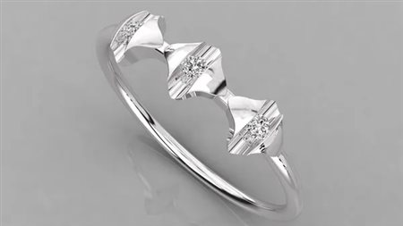 ANELLO IN ORO BIANCO 14K CON DIAMANTE DA 0,05 CT CERTIFICATO GEMMOLOGICO ALLEGATO - DOC-0037981-0024