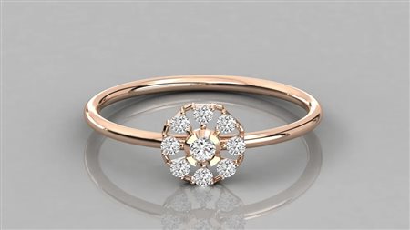 ANELLO IN ORO ROSA 14K CON DIAMANTE DA 0,12 CT - DOC-0037893-0036