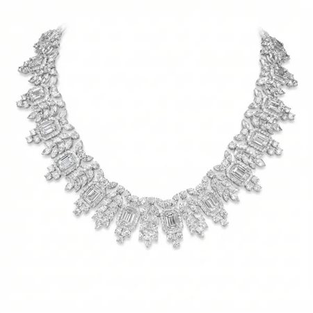 COLLANA TENNIS IN ORO BIANCO 14K CON 840 DIAMANTI LAB GROWN 42.00 CT (41 CM) - DOC-0039362-0002