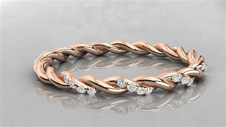 ANELLO IN ORO ROSA 14K CON DIAMANTE DA 0,09 CT DOC-0036896-0036