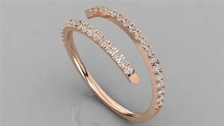 ANELLO ORO ROSA 14K CON DIAMANTI 0.18 CT - DOC-0036866-0036