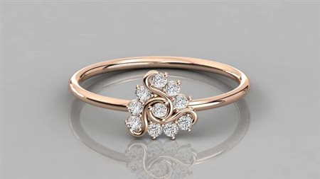 ANELLO ORO ROSA 14K CON DIAMANTI 0.15 CT - DOC-0037895-0036