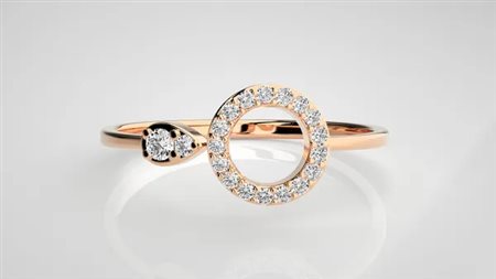 ANELLO ORO ROSA 14K CON DIAMANTI 0.09 CT - DOC-0025527-0036