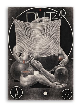 DIMITRI PRIGOV (1940-2007) - Dante's portrait, 1995