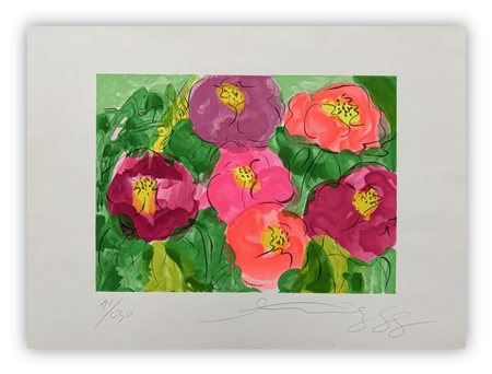 WALASSE TING (1929-2010) - Fiori rosa, 1988