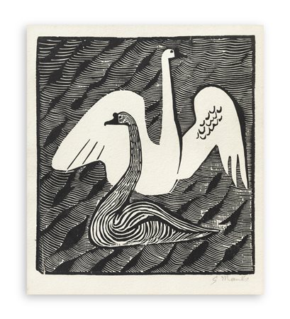 GERHARD MARCKS (1889-1981)  - Schwimmende Schwäne III, 1948