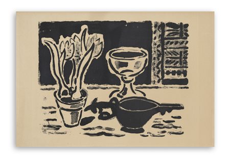 KARL SCHMIDT-ROTTLUFF (1884-1976) - Stilleben mit Krokustopf, 1953-1954