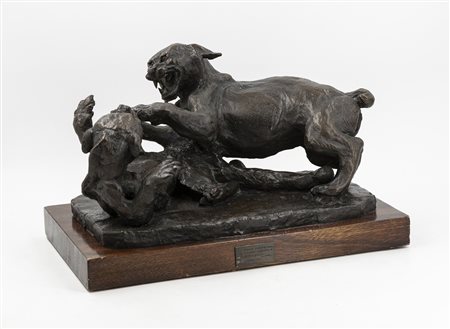 ANTONIO LIGABUE (1899-1965) - Animali in lotta