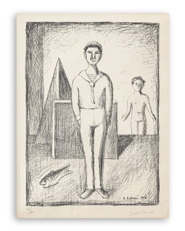 CARLO CARRÀ (1881-1966) - Mio figlio, 1949