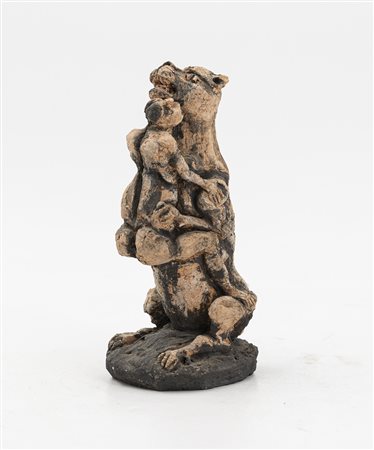 AGENORE FABBRI (1911-1998) - Uomo e cane, 1985