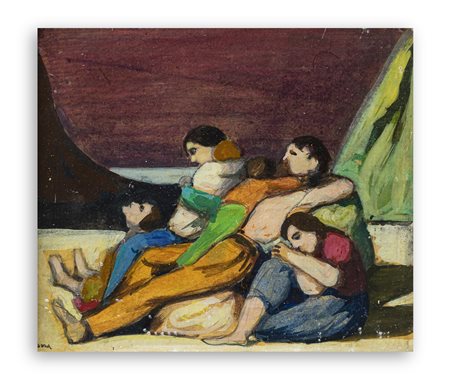 POMPEO BORRA (1898-1973) - Senza Titolo (Profughi), 1948