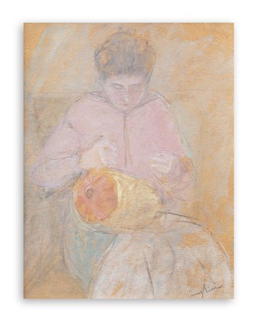 PIO SEMEGHINI (1878-1964) - Senza Titolo (La merlettaia), metà anni '40