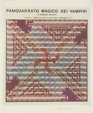 GRAZIOTTI UGO ADRIANO (1912 - 2000) - PANQUADRATO MAGICO DEI VAMPIRI.