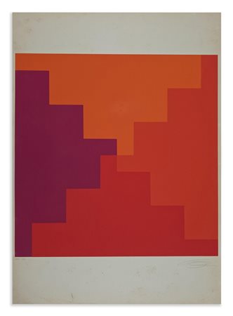 LOHSE RICHARD PAUL (1902 - 1988) - VIER GESTUFTE FLACHEN IN ROT.