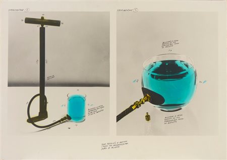 PLESSI FABRIZIO (n. 1940) - STUDIO SULLA POSSIBILITÀ DI GONFIARE L'ACQUA CON UNA COMUNISSIMA POMPA DA BICICLETTE.