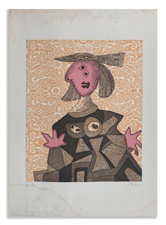 BAJ ENRICO (1924 - 2003) - FEMME D'APRES PICASSO.