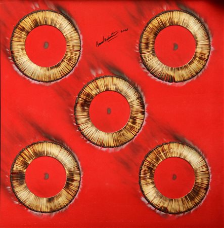 AUBERTIN Bernard, Dessin de feu sur table rouge