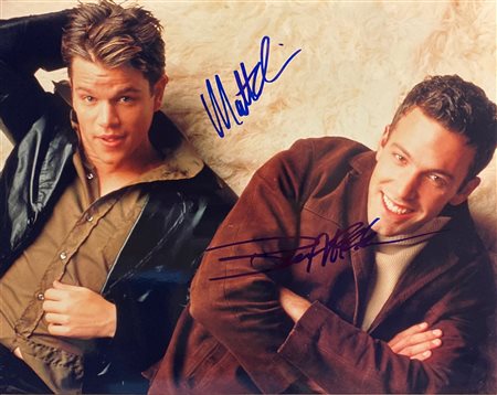 Matt Damon and Ben Affleck signed  "Good Will Hunting" movie photo. GFA Authenticated