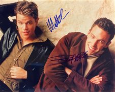 Matt Damon and Ben Affleck signed  "Good Will Hunting" movie photo. GFA Authenticated