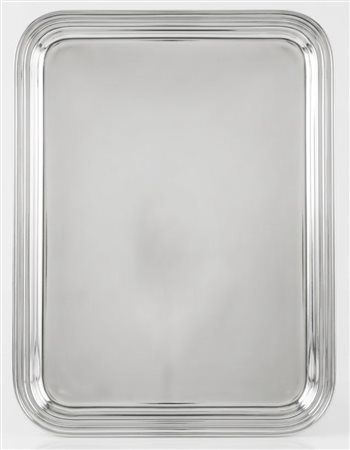 Grande vassoio in metallo argentato inizio 900, cm 43x32,5