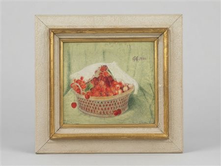 Gustavo Giovinetti 'Cesto di ciliegie' (Signed)