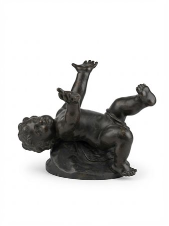 Grande base per tavolo in bronzo a forma di putto, inizio XX secolo, CM 40