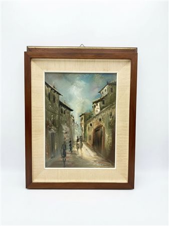 Luigi Rocca Composizione figurativa Olio su tela