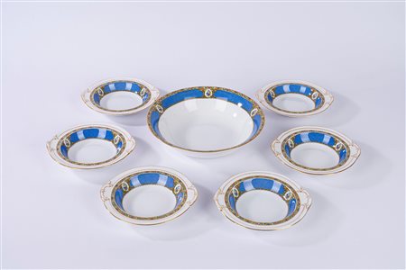 Servizio in porcellana da macedonia, modello Blue Cathay, Old English