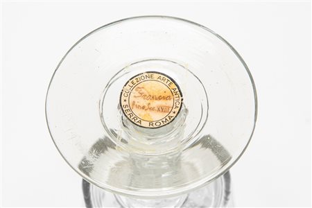 Coppia di calici in cristallo molato e dipinto in oro, Francia secolo XIX