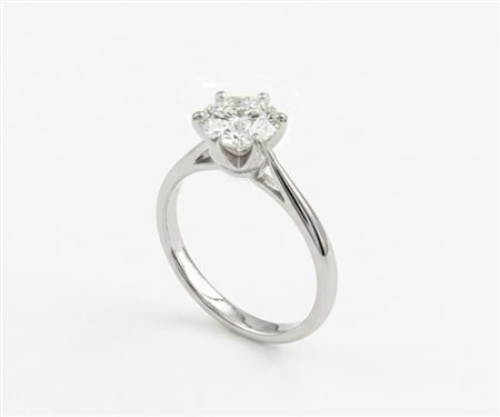 ANELLO SOLITARIO IN ORO BIANCO CON DIAMANTE NATURALE DA 0,50 CT