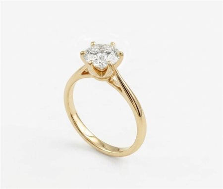 ANELLO SOLITARIO IN ORO GIALLO CON DIAMANTE LAB GROWN DA 1 CT