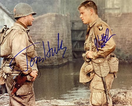 Saving Private Ryan Tom Hanks and Matt Damon signed movie photo